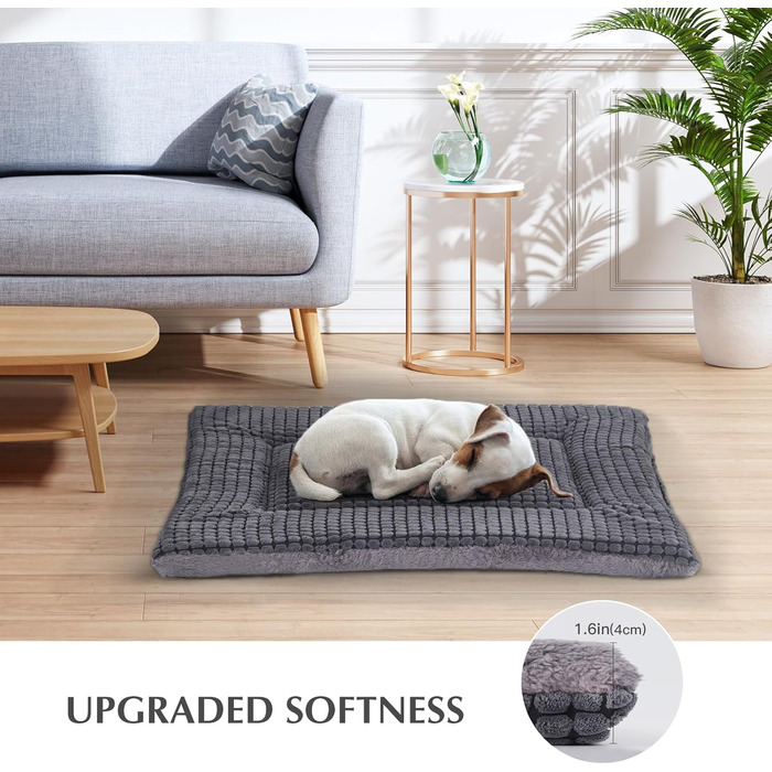 Ортопедичний лежак для собак BVAGSS, м'який килимок для собак, теплий лежак для собак маленьких, середніх та великих порід, XH079 (91x58x4 см, світло-сірий)