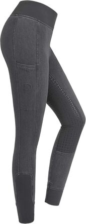Джинсові легінси для верхової їзди RIDERS CHOICE з силіконовим повним покриттям та кишенею для телефону - RidersDeal Collection (Сірий, 32)