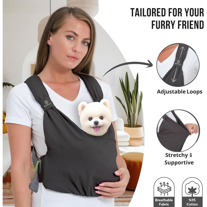 Сумка-переноска для собак та котів (маленьких порід) – сіра, з регулюванням, для цуценят та малих собак