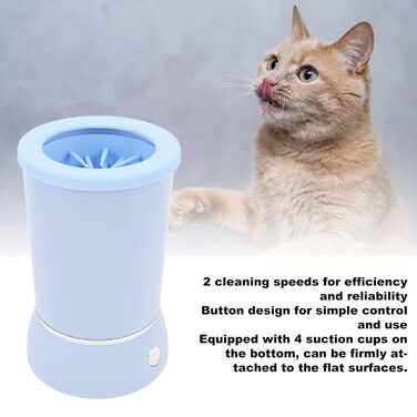 Автоматичний очищувач лап для собак, портативний миючий стаканчик з м'якою силіконовою щіткою, машина для миття лап, силіконові щетинки (BLUE)