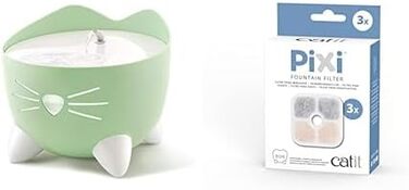 Питний фонтан Catit Pixi для котів, 2,5 л, м'ятно-зелений + фільтри для фонтану Catit Pixi, 3 шт.