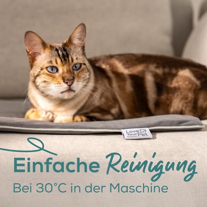 Електричне лежанка Beurer Kira для собак та котів, 65x50 см. З таймером, кучельна, водонепроникна, миється при 30°C