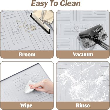 Килимок для котячого туалету GentleDog, великий, силіконовий, 87,1 x 63 см, сірий, вологостійкий