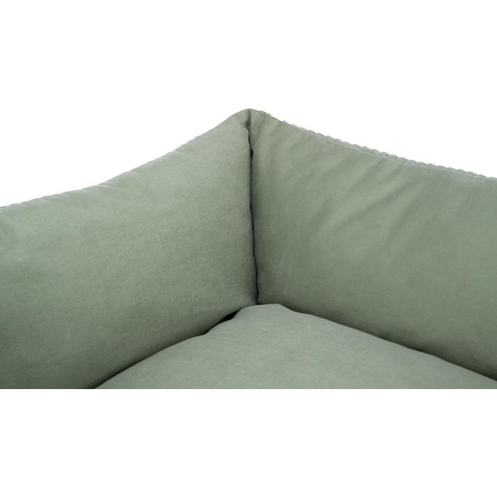 ТRIXIE Лежанка для собак Marley, 80 x 60 см, салатовий колір – зручна лежанка для середніх собак, м'який бавовняний чохол, можна прати – 37691 Salbei L 80 x 60 x 23 см