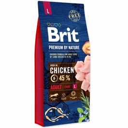 Сухий корм для дорослих собак Brit Premium by Nature з куркою, L, 15 кг