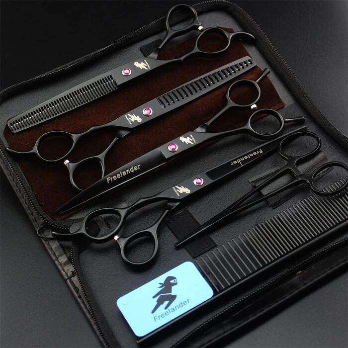 Набір професійних ножиць для грумінгу домашніх тварин 7,0 дюймів, для собак, котів та інших тварин, безпечні та гострі