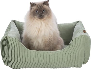 ТRIXIE Лежанка для собак Marley 60 x 50 см, салатовий колір - зручний кошик для маленьких собак з якісного бавовняного покриття Canvas, м'яка та миється - 37690 Salbei 60 x 50 cm