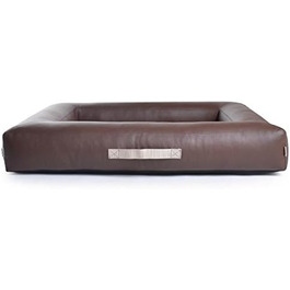 Килимок для собак, лежанка з міцної екошкіри, коричнева, з ортопедичною піною Visco (за бажанням)