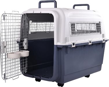 Переноска для собак Elevon XL пластикова на колесах, авіаційна, для подорожей, 90,9×60,5×72,4 см