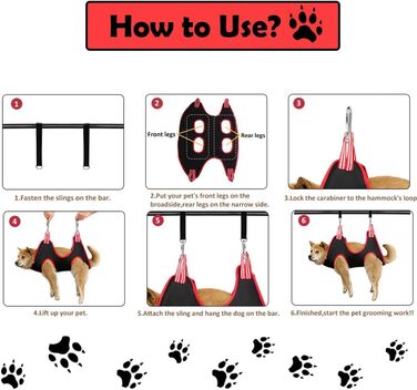 Набір для догляду за собаками 10-в-1: гамак, гребінець, триммер для нігтів, кріплення для машинки для стрижки, міцний, для грумінгу та купання собак (L/M/S) (L)