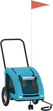 Трансформер для собак з рамою з емальованої сталі, Oxford-тканина, PVC-дах, вантажопідйомність до 45 кг, Model93956 (синій, 125 x 52 x 53 см)