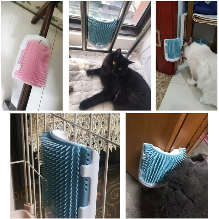 Гребінець для котів з довгим та коротким волоссям, самостійний догляд, іграшка для дряпання (сірий)