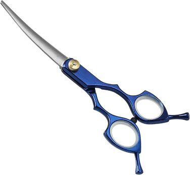 Вигнута професійна ножиці для грумінгу домашніх тварин, для собак та котів, з нержавіючої сталі. Ідеально підходить для стрижки ніг, вух та очей. Вигин 35°