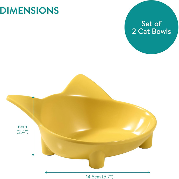 Набір мисок для котів Navaris (3 шт.) - антиковзаючі, 210 мл, для води та корму, миються в посудомийній машині