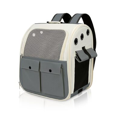 Рюкзак-переноска YooxArmor для маленьких собак та котів до 8 кг, сірий