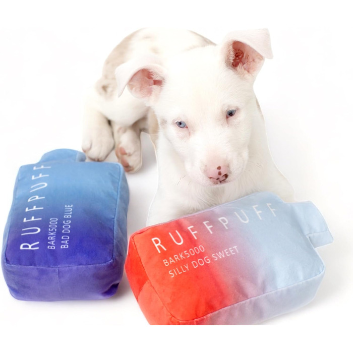 Ruff Puff – Смішна м'яка іграшка для собак з пищалкою, плюшева, пародійна, для цуценят і дорослих, на день народження, червона