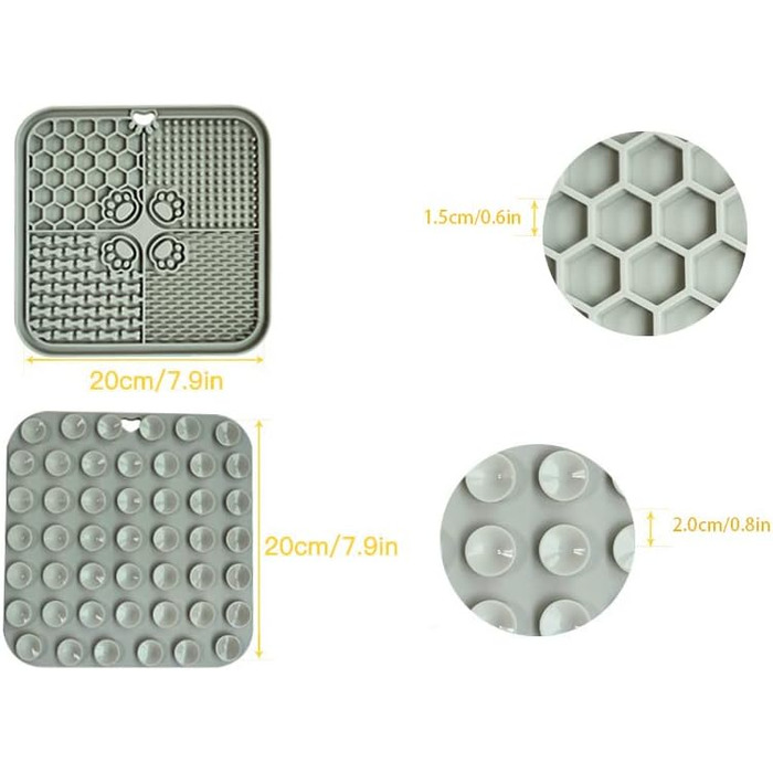 Килимок для повільного годування собак та котів, силіконовий, сірий - Slow Feeder для тварин