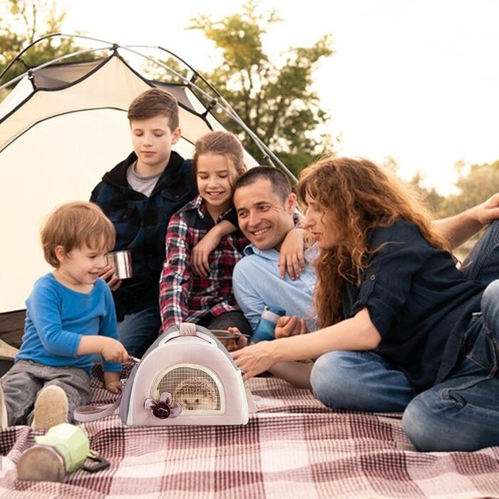 Транспортна сумка для маленьких тварин: переноска для собак, котів, шиншил | Переноска для хом'яків, кроликів, морських свинок, аксесуари для подорожей, рожева