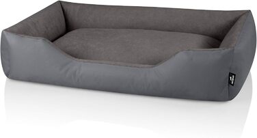 BedDog Zara: лежанка для собак середніх розмірів, XL, 150x110x28 см, сірий колір, знімний, washable cover