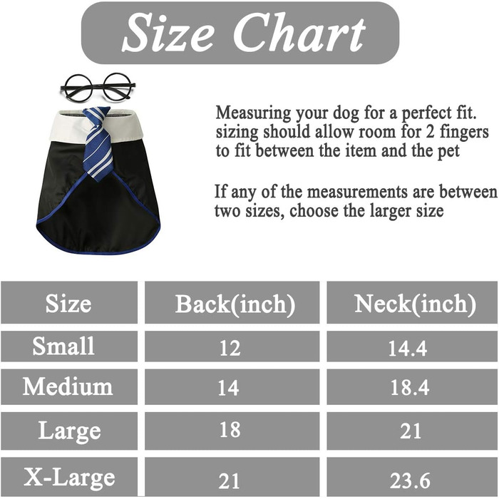 Костюм для собак Coomour на Halloween, сорочка чарівника, кумедний одяг для собак та котів, одяг з окулярами, розмір XL, зелений X-Large (Neck:23'), зелений (Small(Neck:14'), блакитний)