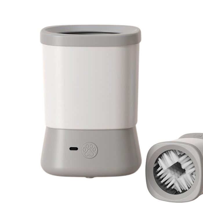 Автоматичний очищувач лап для собак | Вологостійкий, 2 швидкості, аксесуари для догляду, подорожей, кемпінгу, піших прогулянок | Сірий