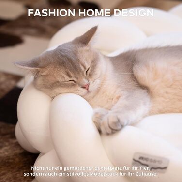 Катячий дім CheerPals 60см: зручна плетена лежанка для котів та маленьких собак, білий колір