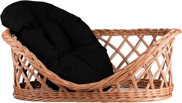 Корзина для собак та котів, лежанка овальної форми, з подушкою, коричнева