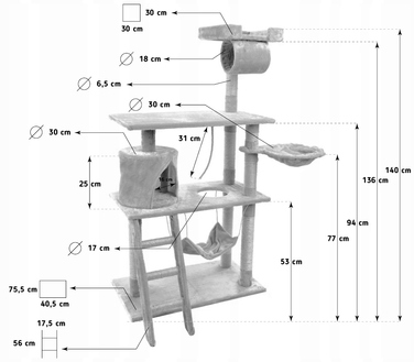 Скребець для котів Funfit Home&Office 101 — 160 см