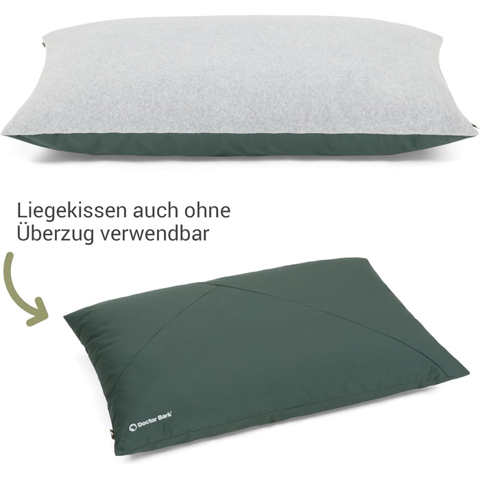 М'яке ліжко для собак великих порід Doctor Bark GreenLabel - зручне, миється, зелене (L)