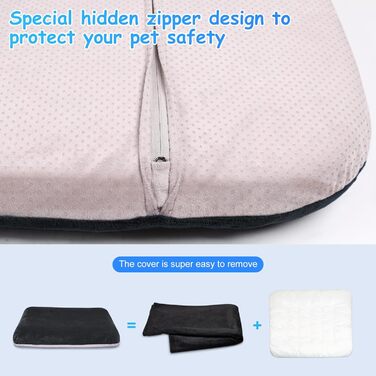 Ортопедичне ліжко для собак Magic Dog Superweiches XL, 119x79 см, темно-сірий, знімний та миючий чохол