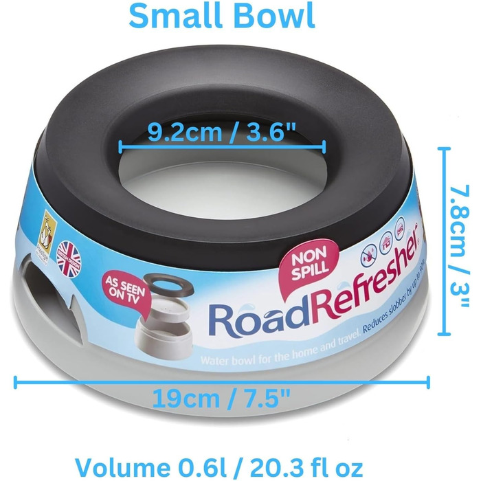 Миска для води для собак та котів Road Refresher Non Spill Grey Small - не проллється