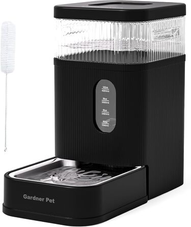 Автоматичний диспенсер води для собак та котів Gardner, годівниця з нержавіючої сталі, велика ємність (8.5л, чорний)