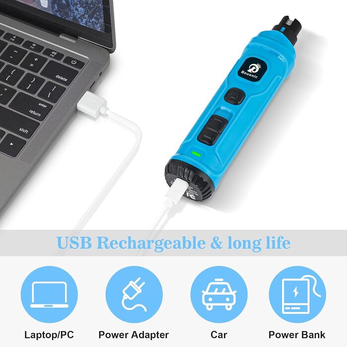 Шліфувальник для собак Bousnic Krallenschleifer: тиха електрична пилка для нігтів з LED-підсвічуванням, 2 швидкості, для собак та котів