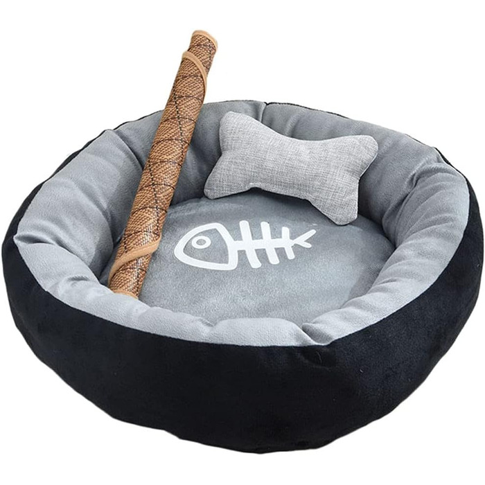 Кругле ліжко для собак та котів, сірий колір, діаметр 50 см