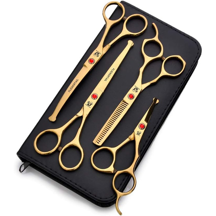 Набір професійних ножиць для грумінгу собак, нержавіюча сталь, безпечні закруглені кінчики