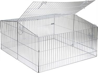 Вольєр для тварин Kerbl Easy, оцинкований, із сонцезахистом, 115x115x60 см