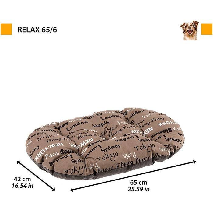 Килимок для собак та котів FERPLAST - М'який лежак для собак, килимок для будки, вольєру та авто - 65 x 42 см, бежевий (бавовна)