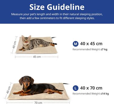 Кішечковий та собачий килимок NICREW з підігрівом 40x45 см, стабільна температура, антигризунковий кабель, хакі, 30 Вт