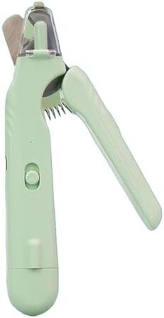 Триммер для обрізання кігтів домашніх тварин, LED, 2-в-1 (обрізання та шліфування), безшумний, для собак та котів (білий, зелений)