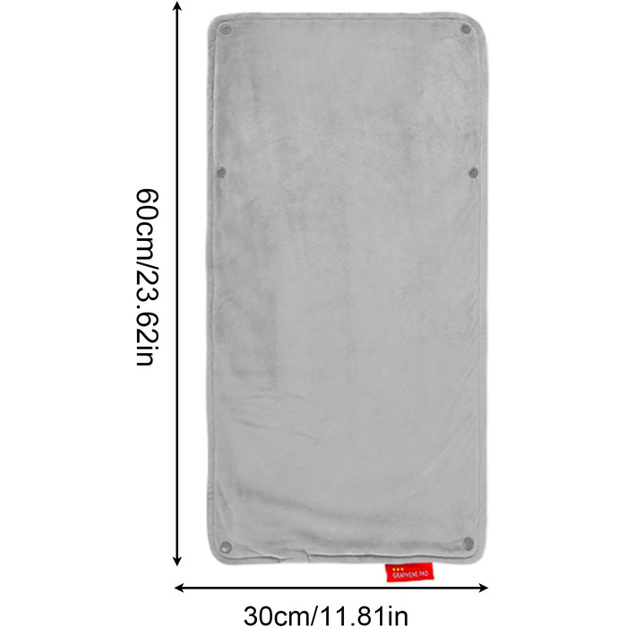 Водонепроникне електричне грілка для котів, цуценят та маленьких собак, 58.4 x 27.9 см, акумуляторний, сірий