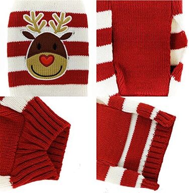 Пуловер для собак на Різдво: теплий в'язаний пуловер-роллінґ з орнаментом для цуценят та дорослих собак, розмір XXL. Ідеальний подарунок для вашого улюбленця!