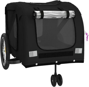 Причіп для велосипеда для собак, чорний, Oxford-Gewebe та залізо, LH50939