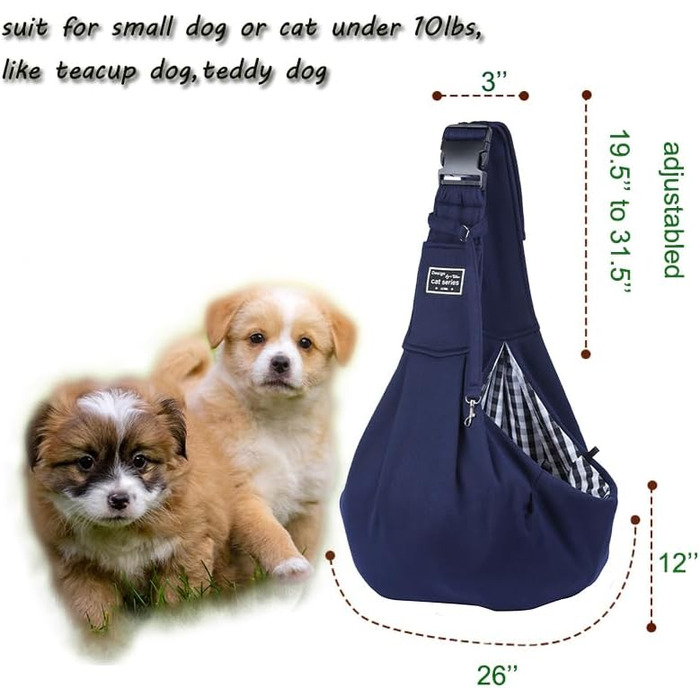 Тканинна переноска для собак та котів, блакитна, до 4,5 кг