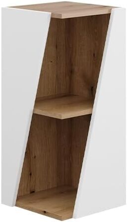 Пенал Vicco Benno, дуб, 31.6x70.5 см, з відкритими полицями, білий/artisan