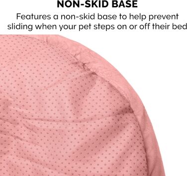 Ортопедичне ліжко для собак Furhaven, великих порід, кругле, знімний, пральний чохол, до 36,3 кг – Sherpa & Wildleder Snuggery – 111,8 см, ортопедична піна (Soft Pink, L 61 x B 61 x H 46 см, Calming Hug Nest)