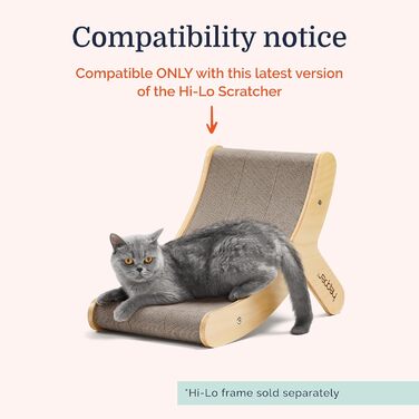 Котячий будиночок Hepper Hi-Lo з картонного каркасу та металевого підрамника - 3 позиції, для кішок, картонний котячий шкребок, активує м'язи, підходить для великих котів