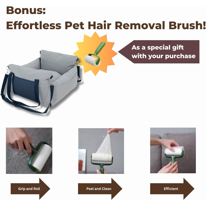 Автокрісло для собак - переноска для маленьких собак до 11,3 кг, водовідштовхувальне, з ременем безпеки, сірого кольору