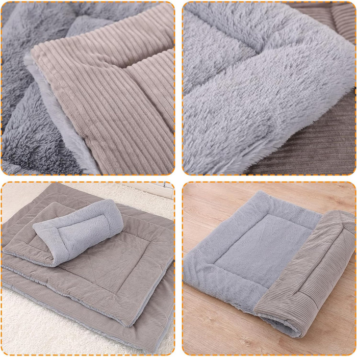 М'який килимок для собак, 70 x 93 см. Килимок для собак, лежанка, м'яка подушка з неслизьким дном для собак, котів, тварин. Розмір: L (Сірий)