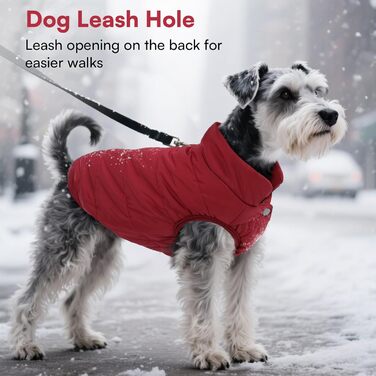 ASENKU Зимовий теплий водонепроникний зимовий одяг для собак великих порід. Тепла флісова куртка для собак з шлейкою. Вітронепроникний зимовий одяг для собак, червоний, розмір L