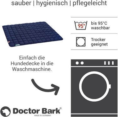М'яка якісна лежанка для собак Doctor Bark, розмір M (80x70 см), K&ouml;nigsblau (Королівський блакитний), витривала, для дому та вулиці, пральна до 95°C